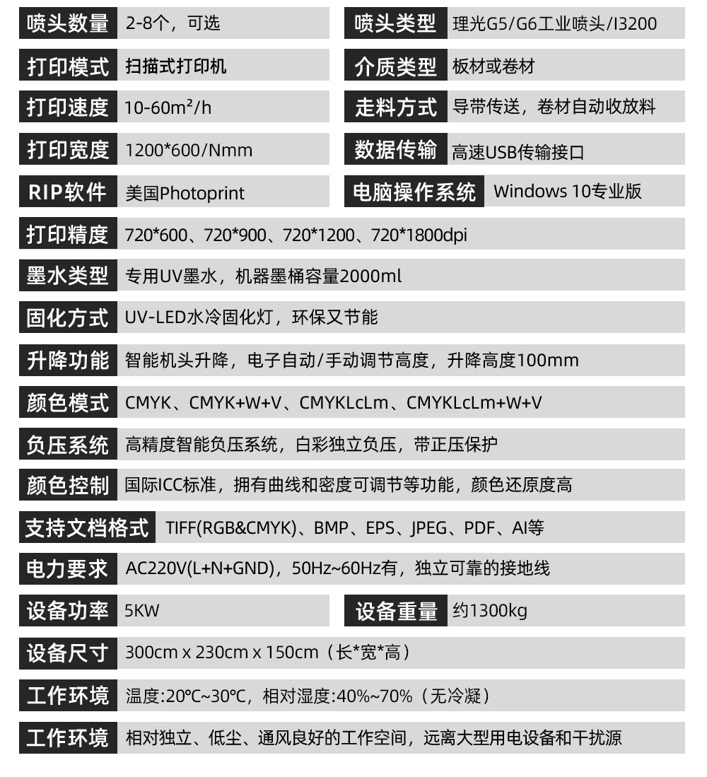 1200卷材打印機參數
